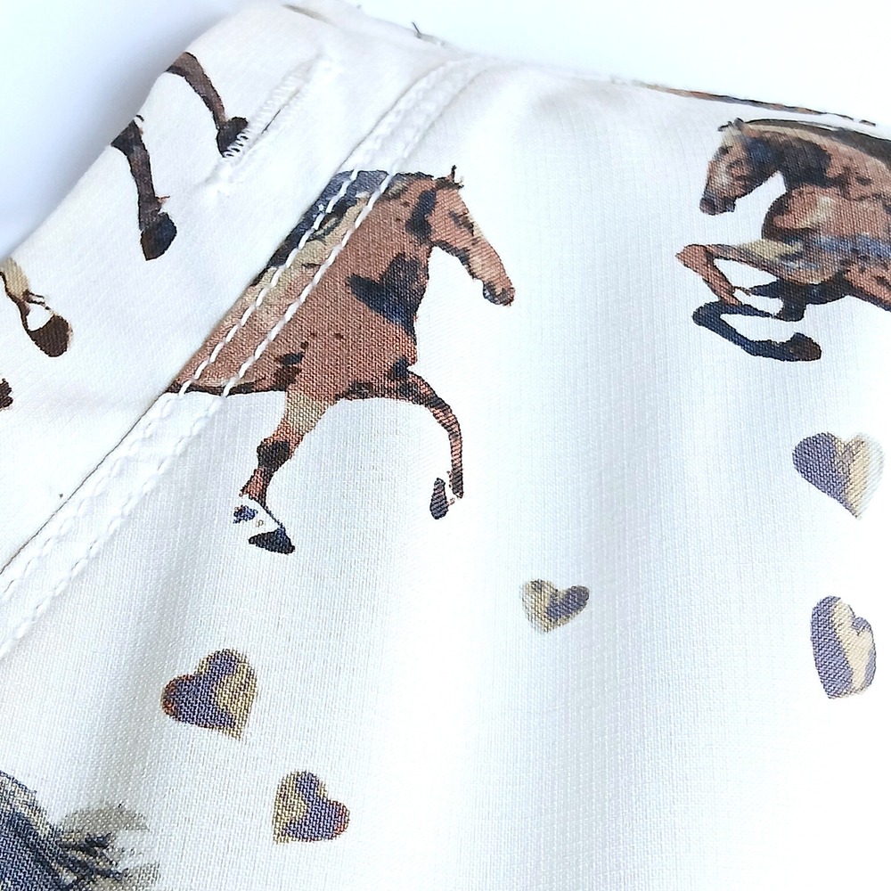Carhartt Force Women S Horse Print Scrub Top Equestrian Western V-Neck Pockets - Picture 5 of 9